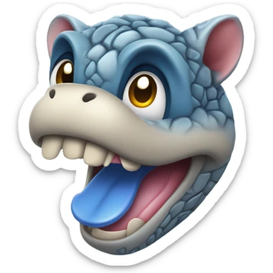 Draw a blue tongue emoji with detailed texture, slight shading to give it a 3D look, and a smooth gradient from light to dark blue sticker