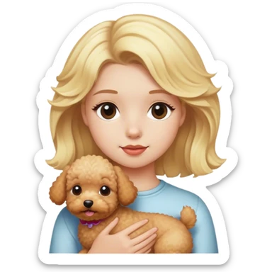 Blonde girl with poochon sticker