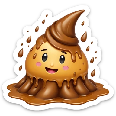Mix the water drops emoji with the poop emoji to make a liquid diarrhea emoji sticker