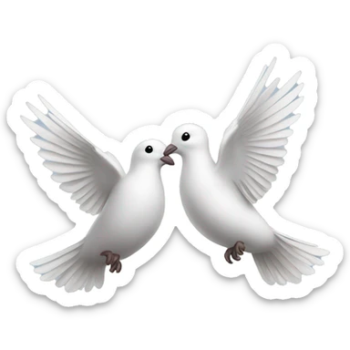 Two doves flying together sticker