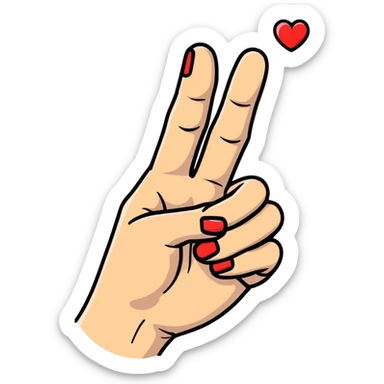 Cute Korean finger heart gesture, hand making a small heart with thumb and index finger sticker