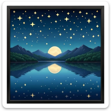 arkansas lake in the night sticker