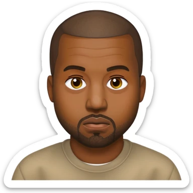 Make me a kanye west emoji as rhe lne on ios i want it to be neutral no face expression just his face sticker