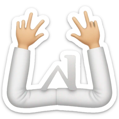 2 hands signing the letters A and N sticker