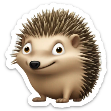 The Knarl resembles a small, hedgehog-like creature with sharp spines covering its back. It has a grumpy and defensive nature, easily angered by human attempts at kindness and frequently confused with hedgehogs due to its similar appearance. sticker