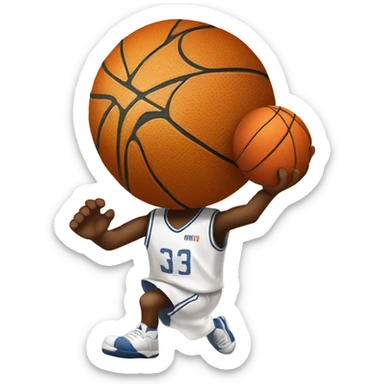 White rag playing basketball  sticker