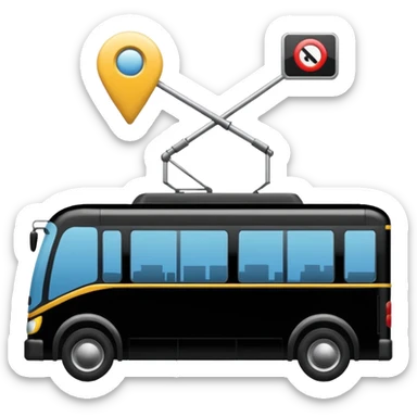 bus tram and geolocation sticker