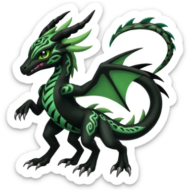 Meloetta-Venom-Zekrom-Salandit-fusion, full body, tribal markings  sticker