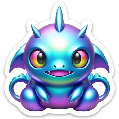 Metallic glossy complex iridescent aesthetic-scenery-Fakémon-creature sticker