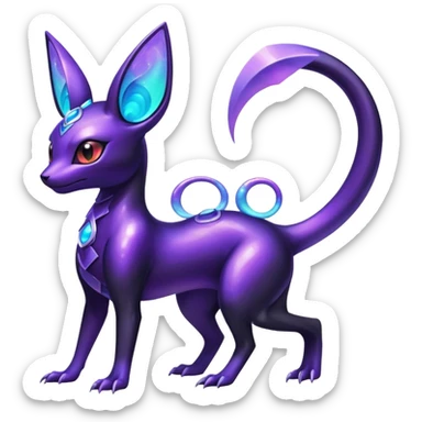 Shiny Ethereal Celestial Futuristic Salandit-Umbreon-Espeon-Hybrid (Full body) sticker