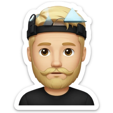 8-BitRyan blonde hair and beard, black shirt sticker