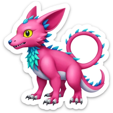 colorful Fakémon-Digimon-Fionbri-Trico-creature (full body) sticker
