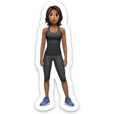Brunette girl workout sticker