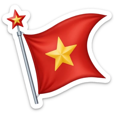 Bandera gallega con una estrella roja en el medio sticker