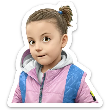 girl in jacket looking at viewer sticker