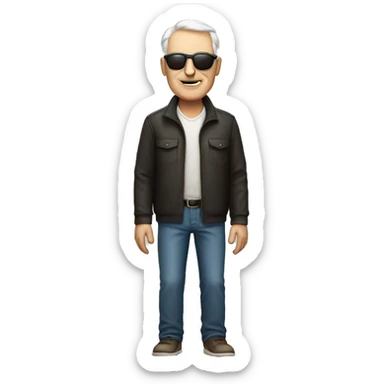 Full-body standing older white man with sunglasses sticker