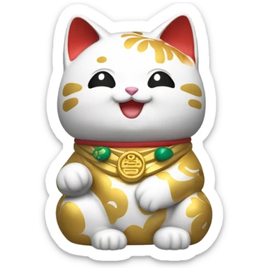 joyful maneki neko sticker