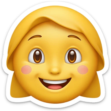 Black and smilying emoji, remove frackles sticker