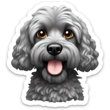 Black-Cockapoo with hair frack sticker