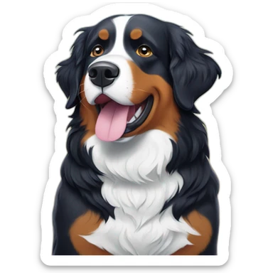 bernese mountain dog singing karaoke under snowflakes sticker