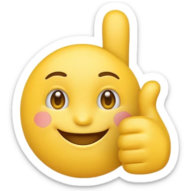 Thumbs up emoji but the thumb is tiny sticker