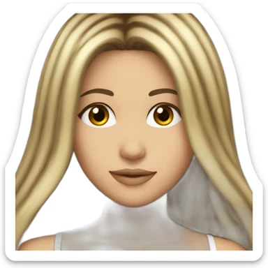 shakira dark brown straight hair sticker