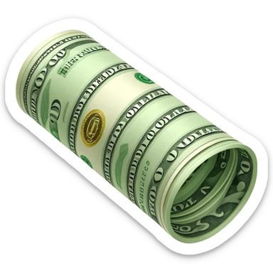 Money that is like a tube One dollar sticker