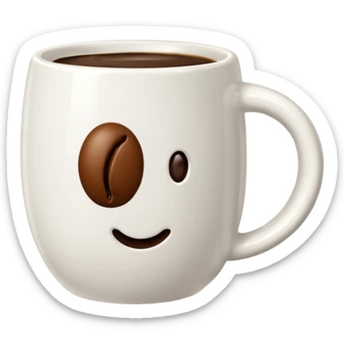 Coffee Mug with coffee bean symbol sticker