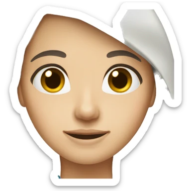 Nurse, long brown hair, brown eyes white skin sticker