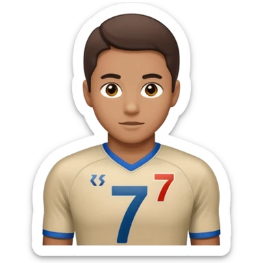 Number 7 Printed Athlete sticker