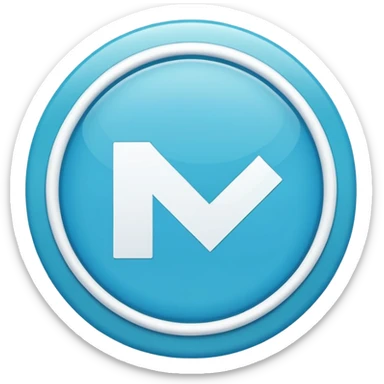 "A small solid cyan-blue circle with a centered bright white check mark, clean and minimal, symbolizing trust and distinction." sticker