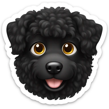 Black dog with curly fur sticker