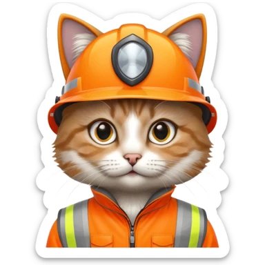 cat in hi-vis clothing sticker