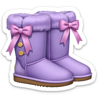 Lavender ugg boots bows  sticker