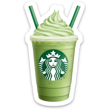 iced pastel green matcha starbucks with no whipped cream sticker