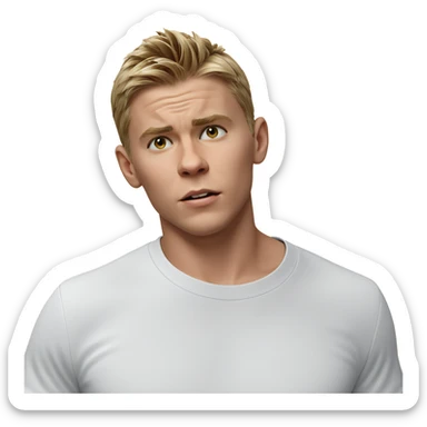 blonde boy in white shirt sticker