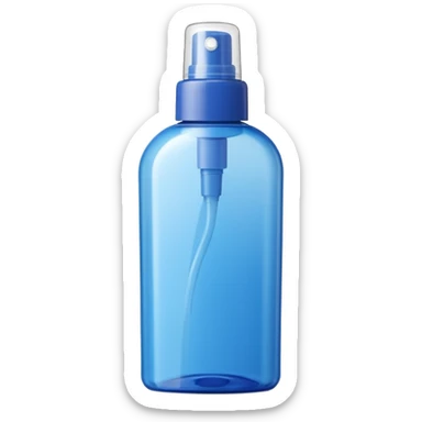 compact plastic spray or gel container with curved modern shape, blue or white tones, topped with press cap or nozzle, sleek fresh design suggesting hygiene and fragrance, no branding, no scent symbols, no extras, just the dispenser, soft lighting, subtle shadows, emoji scale sticker