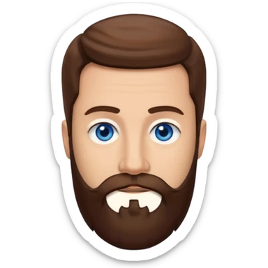 Yehuda Levi with blue eyes, brown hair beard sticker