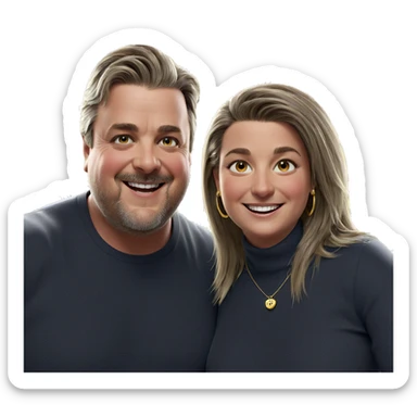 happy couple with jewelry sticker