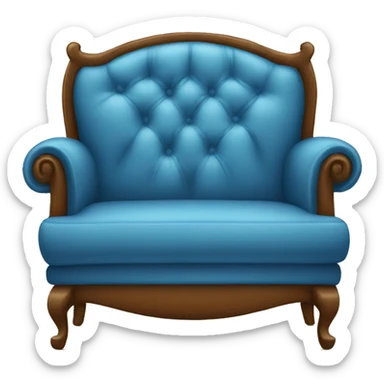 blue couch chair sticker