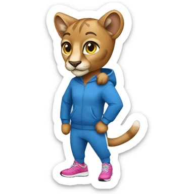 Cougar with jogging  suit sticker