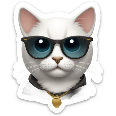 Cat with sunglasses sticker