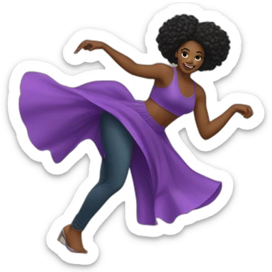 create a whatsapp style emoji of a BLACK WOMAN rolling over dancing sticker