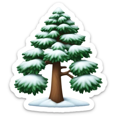Pine tree with snow sticker