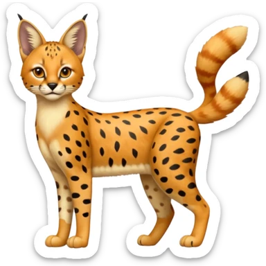 Serval-Caracal-Caraval-Seracal-animal-Fakémon-hybrid (full body) sticker