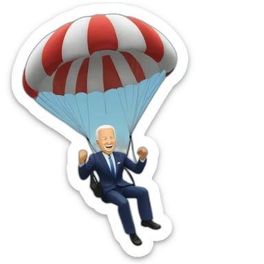 President Biden parachuting sticker