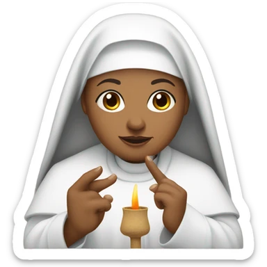 A nun smoking a cigarette  sticker