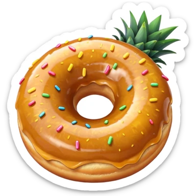 Donut with pineapple sticker