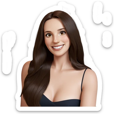 smiling couple with brown hair sticker