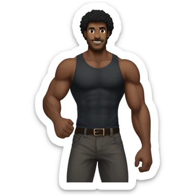 homem negro com musculos do baki, com cabelo encaralocado loiro sticker